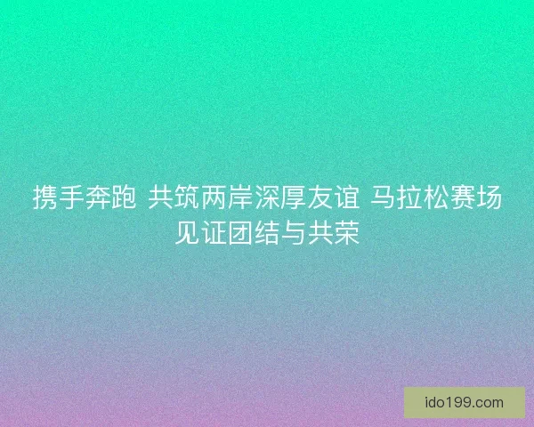 携手奔跑 共筑两岸深厚友谊 马拉松赛场见证团结与共荣